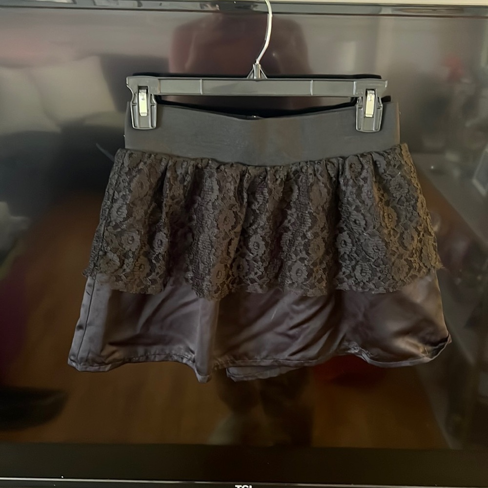 Girls black Chaps lace tiered skirt. Excellent condition. Size 10.